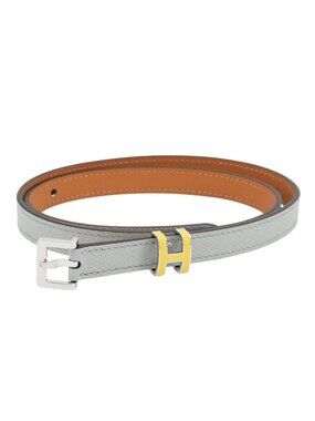 Authentic Hermes reversible belt with rose gold “H” buckle w/ original packing Hermes .925 H Buckle (RARE) Touraeg Croc & Reversible Belts  main image 3